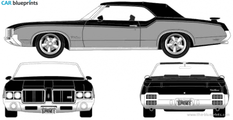 1972 Oldsmobile Cutlass Supreme Convertible Cabriolet blueprint